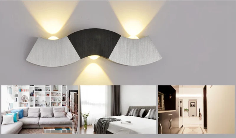 Modern Wave Shape Led Wall Lamp Creative Home Decoration Wall Light 3W Aluminum Fixtures Hall Bedroom Corridor Restroom Lighting (2)