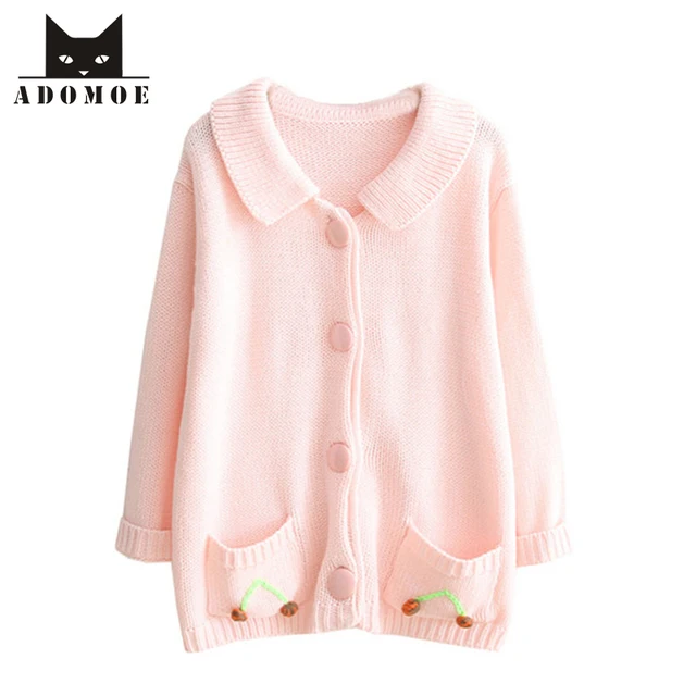 Buy 2017 Autumn New Baby Pink Cardigans Single Breasted Women's Sweaters