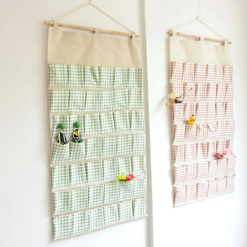Super Large 42 Pockets Wall Hanging Dysdic Bags Storage Bag Cotton