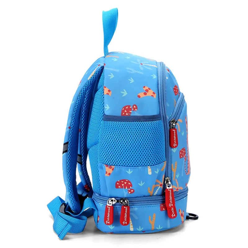 Милые школьные сумки для детей ясельного возраста, синий рюкзак в детский сад, детская школьная сумка для мальчиков и девочек, Сумка с объемными рисунками животных