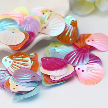 

200pcs 13mm Loose Sequins Wedding Sea Shell Shape Pvc Sequins Diy Dress Clothing Accessories Sewing Embellishment Clothing Craft