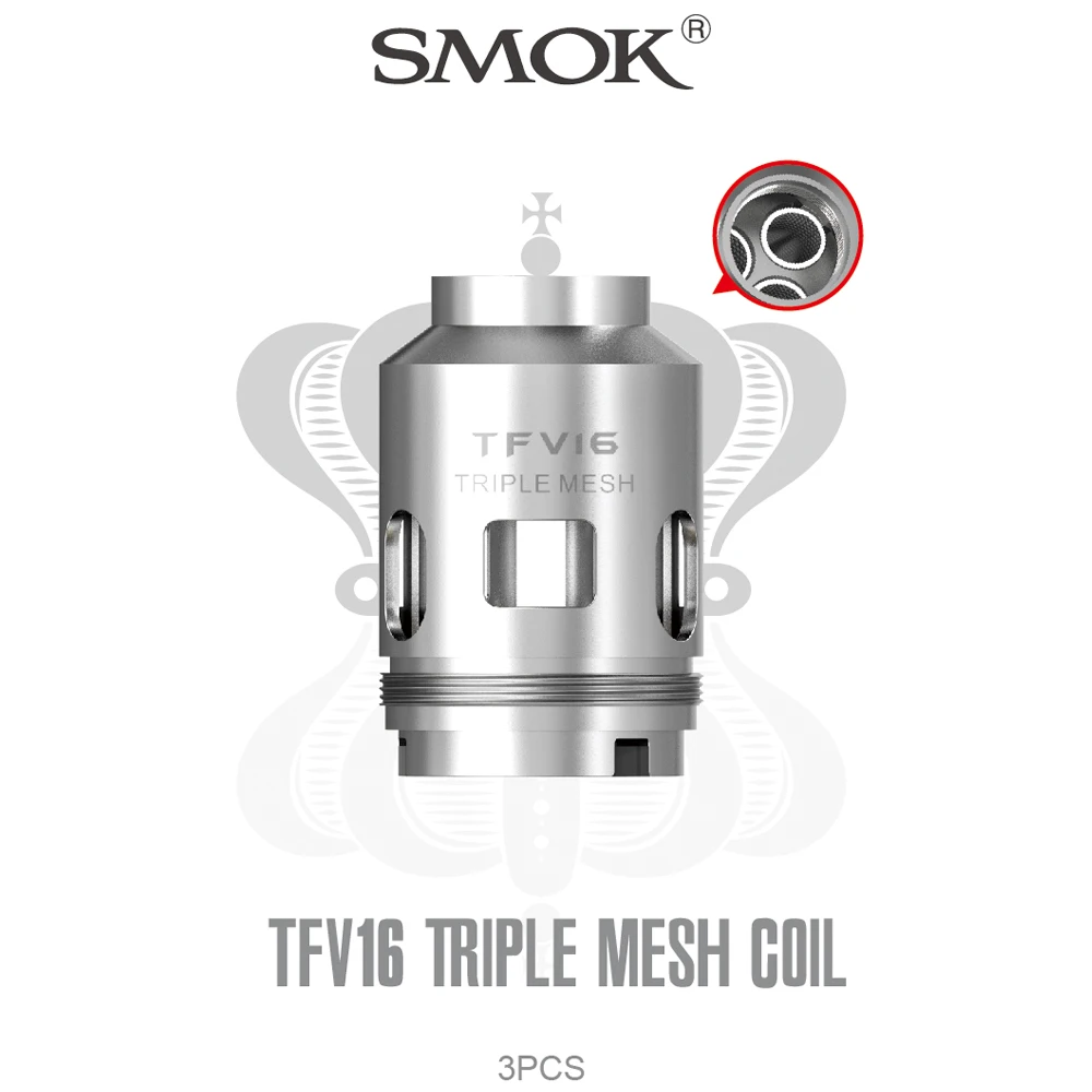 9 мл SMOK TFV16 бак электронная сигарета распылитель 510 нить с 0,6 0,8 сеткой катушки испаритель VS TFV12 Prince Tank Vape - Цвет: 0.15ohm triple mesh