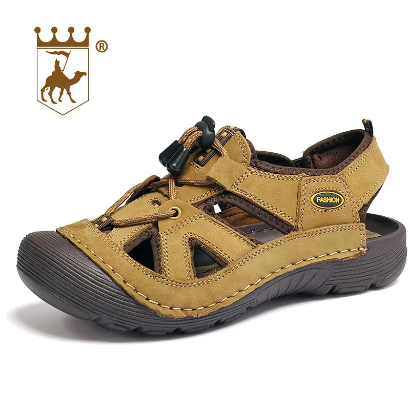

2018 new arrival summer Baotou sandals leather men wear rubber bottom beach shoes leisure breathable non-slip cool sandals shoes