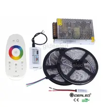 Free shipping Waterproof RGB5050 led strip for 5m/10m/15m/20m RGB strip+2.4G RF Remote Controller+Amplifier+Power supply