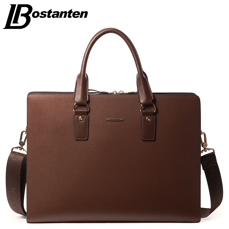 Pаспродажа BOSTANTEN новый кожаный для мужчин сумка для отдыха бизнес курьерские сумки портативный портфели ноутбук кошелек 14 дюймов сумка бренд