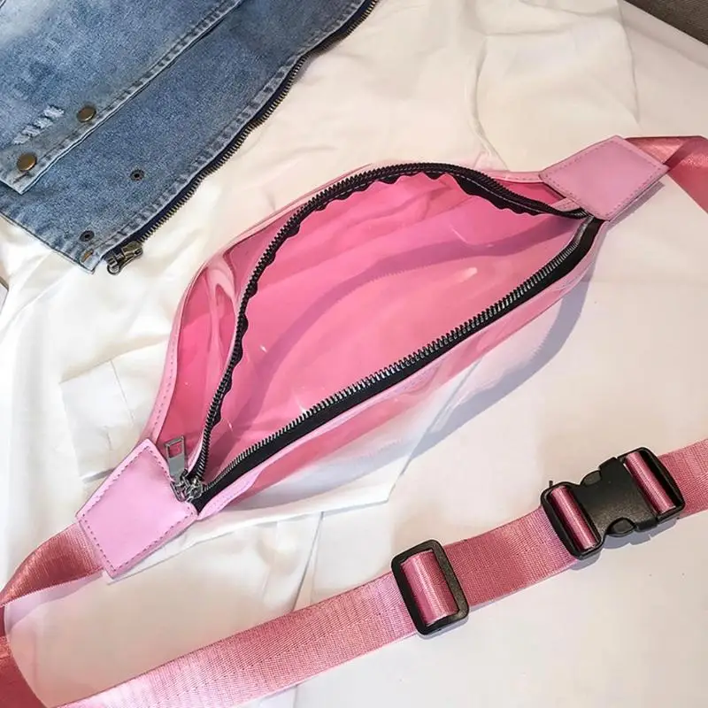 Повседневные женские прозрачные сумки на плечо с поясом женские модные ПВХ Фанни карманы на ремне для девочек водонепроницаемые дорожные нагрудные сумки