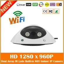 Hd 960 P Wi-Fi Купольная Ip-камера Беспроводная P2p Onvif Motion Detect Security Видеонаблюдения Cmos Веб-Камера Freeshipping Горячей продажа