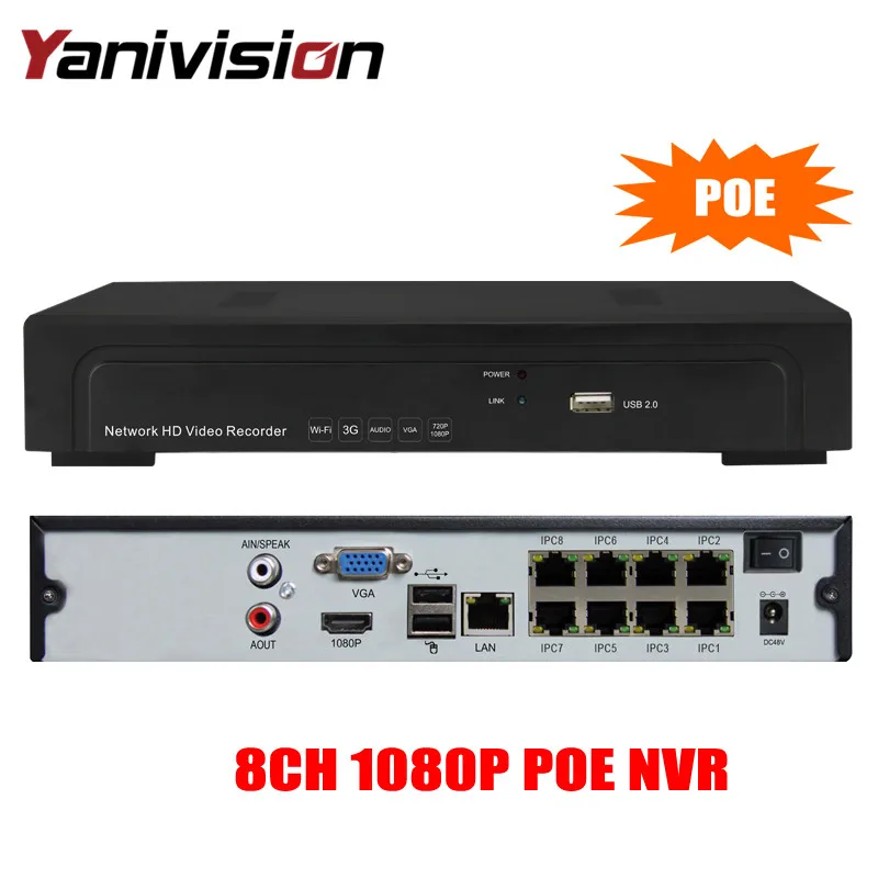

16CH 9CH 3MPFULL HD 48V PoE NVR 8CH 1080P IEEE802.3af Security NVR PoE Switch Inside ONVIF AEEYE 4CH 8CH PoE CCTV NVR 1080P
