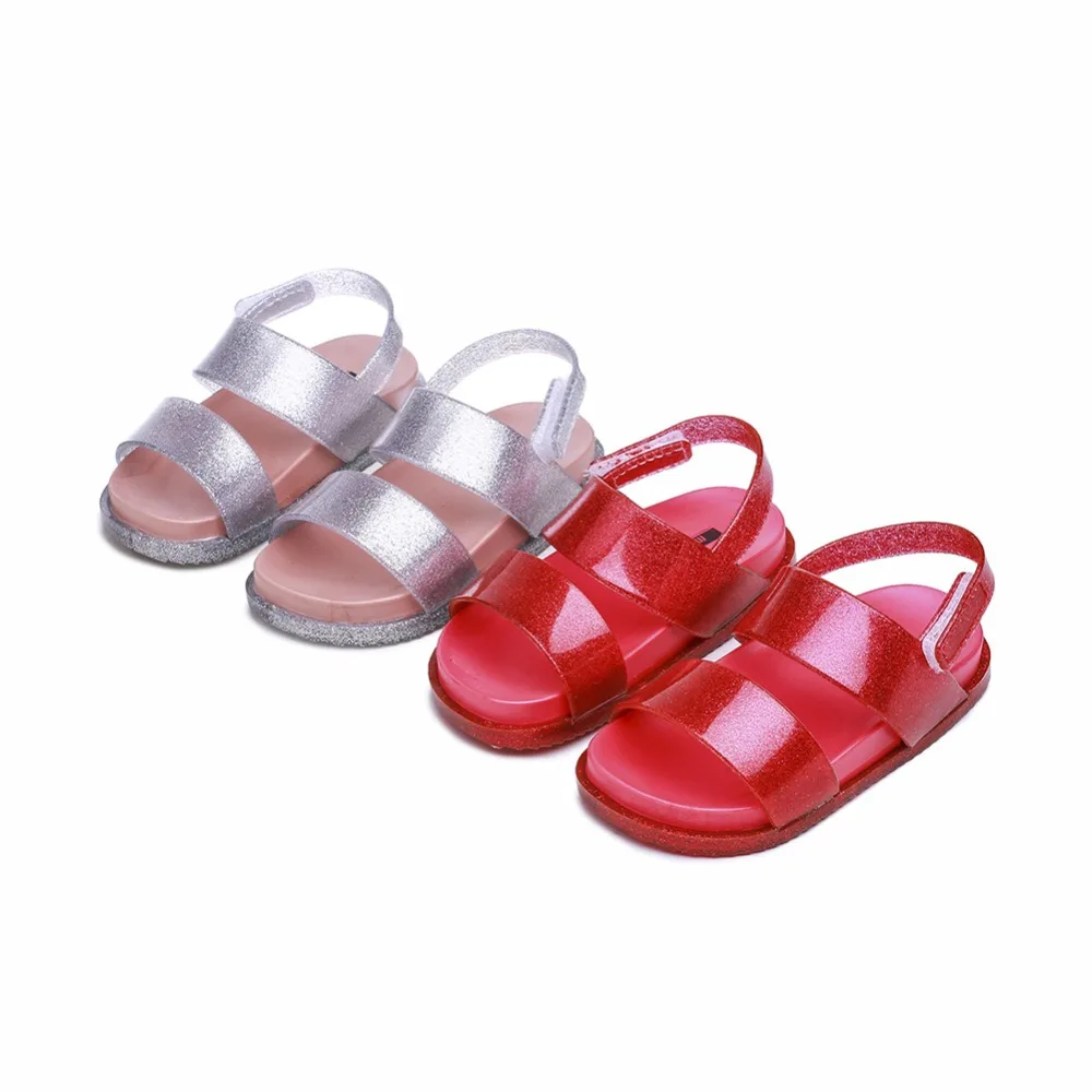 Melissa Original 1:1 Girls Sandals 2019 New Girl Jelly Sandals Girls Sandals Melissa Beach Sandal 14cm-18cm Non-slip Shoes