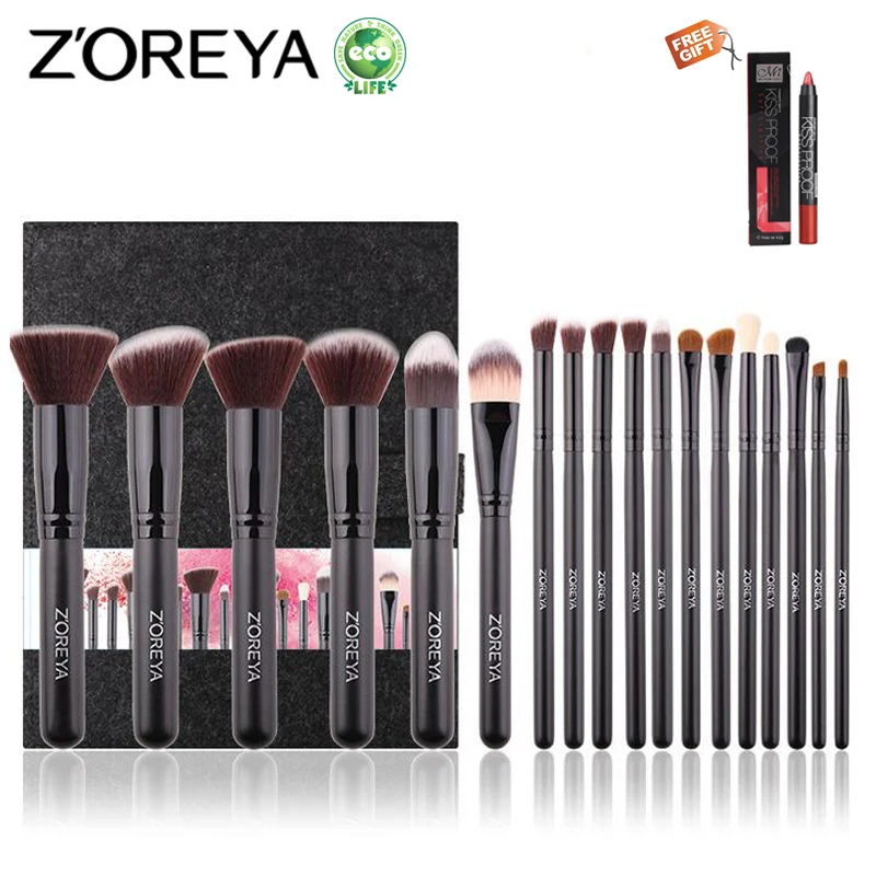 ZOREYA 18PCS Makeup Brushes Professional Make Up Brushes Kits Cosmetic Brush Set Powder Blush Foundation Eyebrow Brush Maquiagem цена ZOREYA 18PCS Makeup Brushes Professional Make Up Brushes Kits Cosmetic Brush Set Powder Blush Foundation Eyebrow Brush Maquiagem цены онлайн