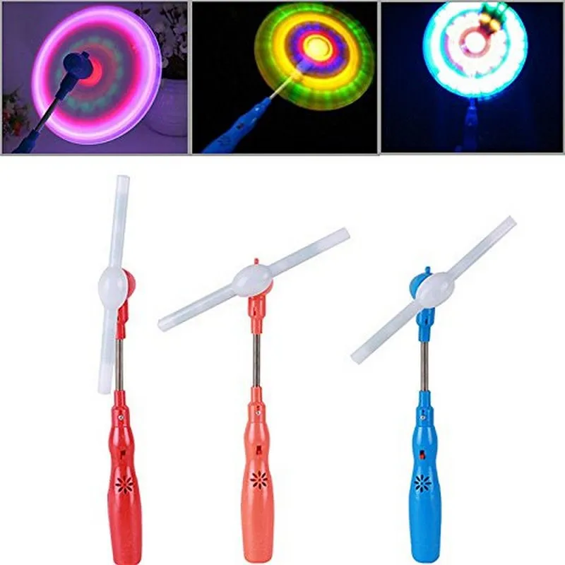 

1pcs Educational Toys Windmills Flashing Light Up LED And Music Rainbow Spinning Windmill Wind Spinner Glows Toys For Children