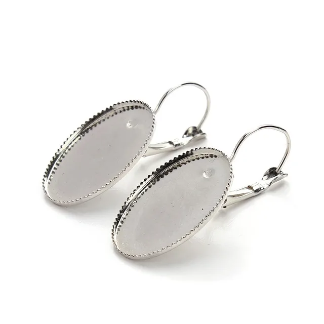 30pcs Lot Rhodium Color Earrings Clips Fit 18x25mm Blank Oval 30pcs Lot Rhodium Color Earrings Clips Fit 18x25mm Blank Oval Flatback Cameo Cabochon Earring Settings