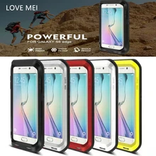 LOVEMEI чехол для экстремальных условий для samsung Galaxy S6 edge чехол алюминиевый металл+ стекло для Galaxy S6 edge G925 чехол противоударный щит