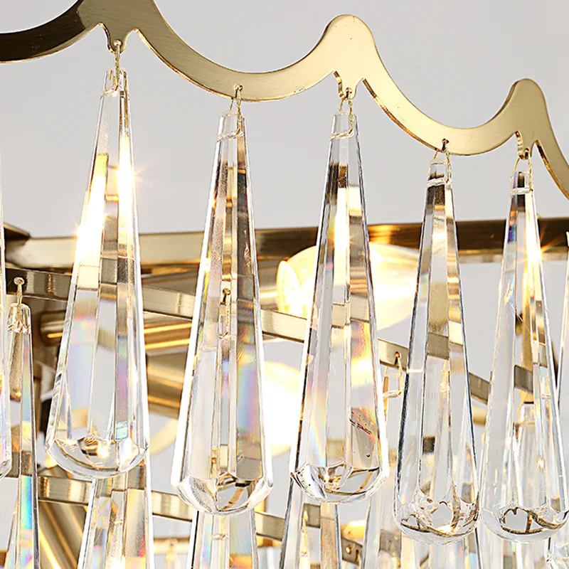 Modern Circle Crystal Pendant Light Fixture Clear Crystal Suspension Lamp Good K9 Crystal Drop Lamparas for Living room Hotel (5)