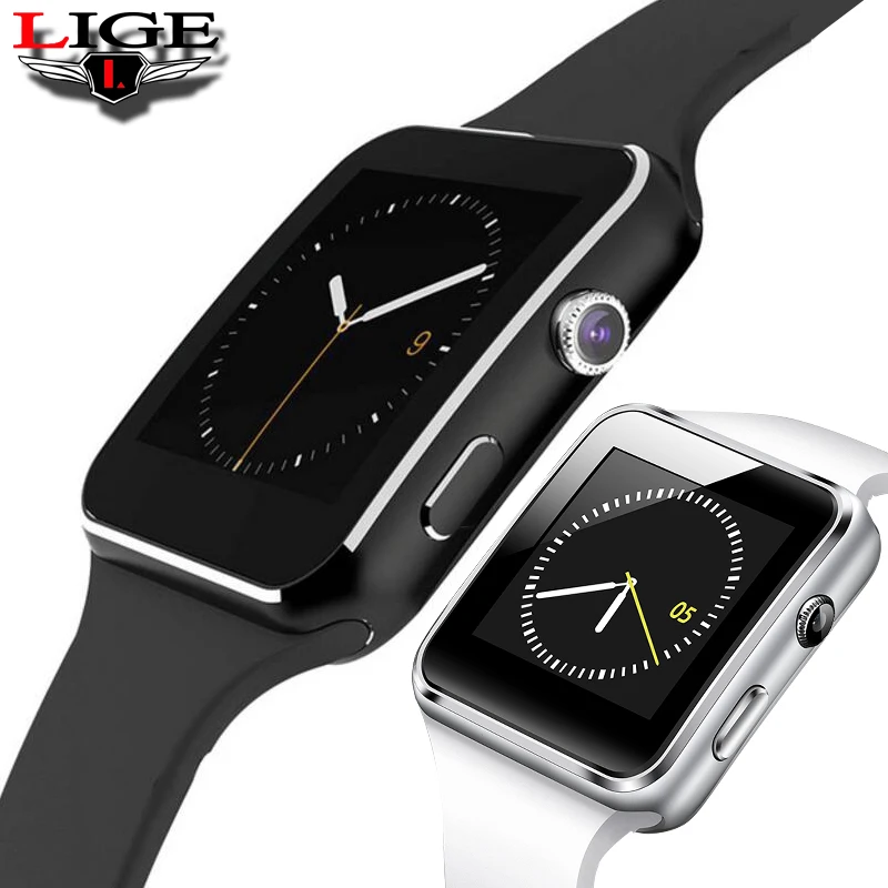 

LIGE New Men Women Smart Bracelet Android Phone Call Relogio SIM TF Card Camera Sport pedometer Digital Smartwatch music player