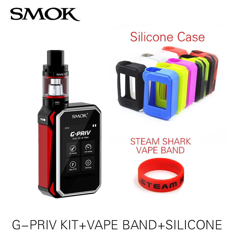 100% Оригинальные smok G-priv 220 Вт Сенсорный экран комплект с gpriv коробка mod VAPE и 5 мл tfv8