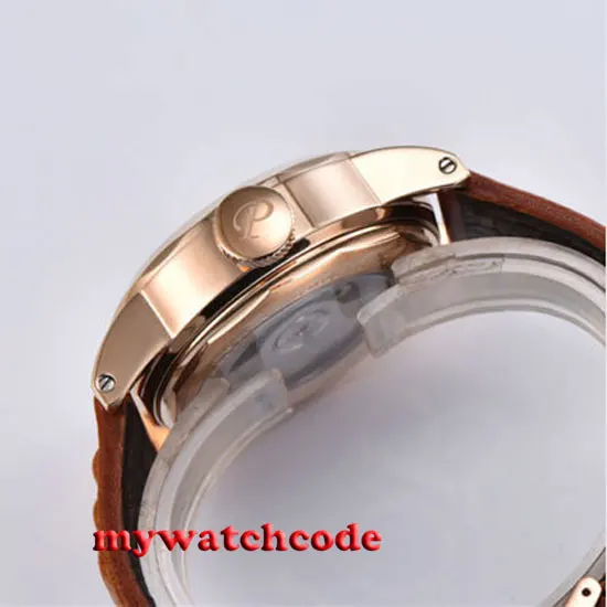  new arrive 44mm Parnis coffee dial leather strap Sapphire glass ST2530 Automatic Men's Watch P692