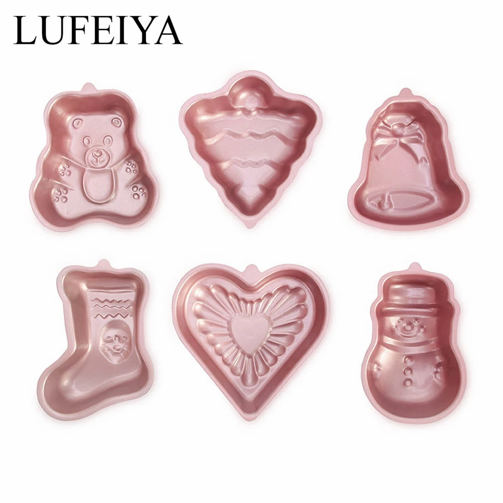 6 ピース セットクリスマスクッキー型クリスマスクマ木鐘ソックスハート 雪だるまノベルティクッキーカッター Mold Christmas Cookies Mold Cuttercookie Mold Set Aliexpress