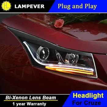 

Lampever Styling for Chevrolet Cruze Headlights Bi Xenon LED Headlight DRL Lens Double Beam H7 HID Car Accessories