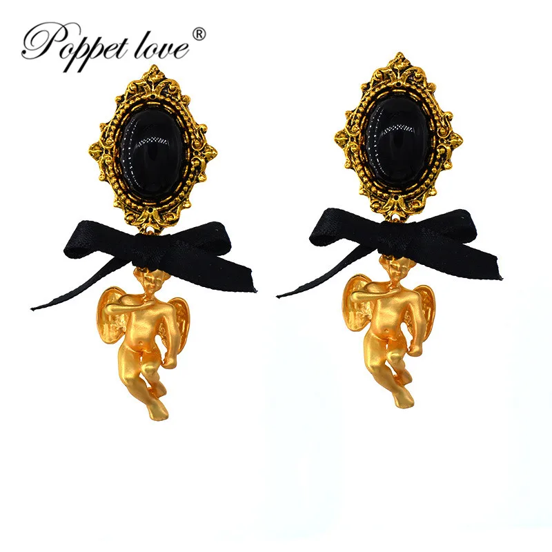 

Baroque Style Angel baby Dangling Earrings Dolce Inspired Vintage Earrings For Women Statement Earring