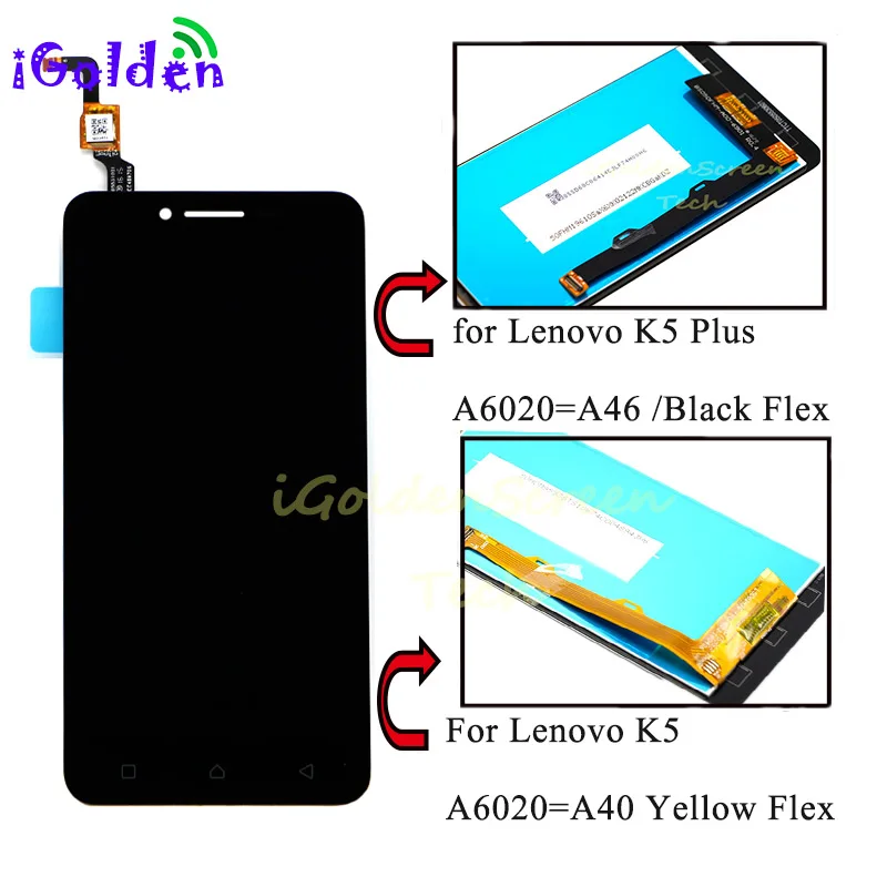 KINCOP 100% Tested For Lenovo Vibe K5 A6020 A40/K5 Plus A46 LCD Display With Sensor Touch Screen Full Assembly Replacement | Мобильные