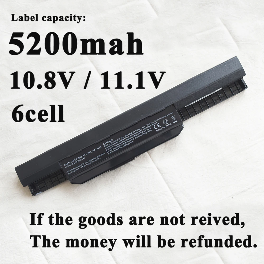 

6 CELLS laptop battery for Asus K53JT A32-K53 X54F X54K A42-K53 X44H A43S A43T X43U X84S A43 X44E X53T X84C X84SL X84HR