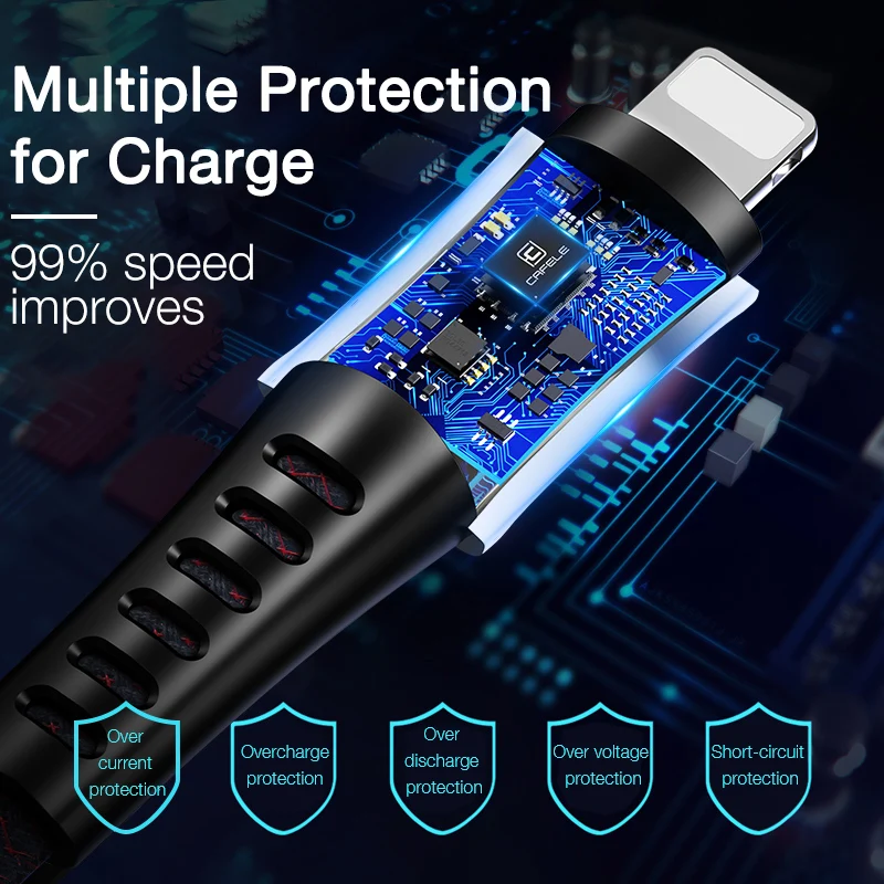 Cafele الهاتف المحمول كابل يو اس بي ل فون 7 6 S ماكس 3A سريع كبل شحن USB نوع C مايكرو 130 CM كابل بيانات ل سامسونج Xiaomi Cafele الهاتف المحمول كابل يو اس بي ل فون 7 6 S ماكس 3A سريع كبل شحن USB نوع C مايكرو 130 CM كابل بيانات ل سامسونج Xiaomi