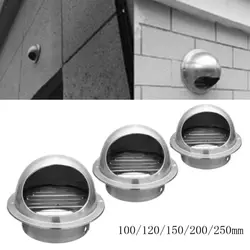 Нержавеющая сталь вытяжной шкаф 100/120/150/200/250 мм, капюшон, наружных стеновых выпускная крышка вентиляционная крышка вентиляции воздуха