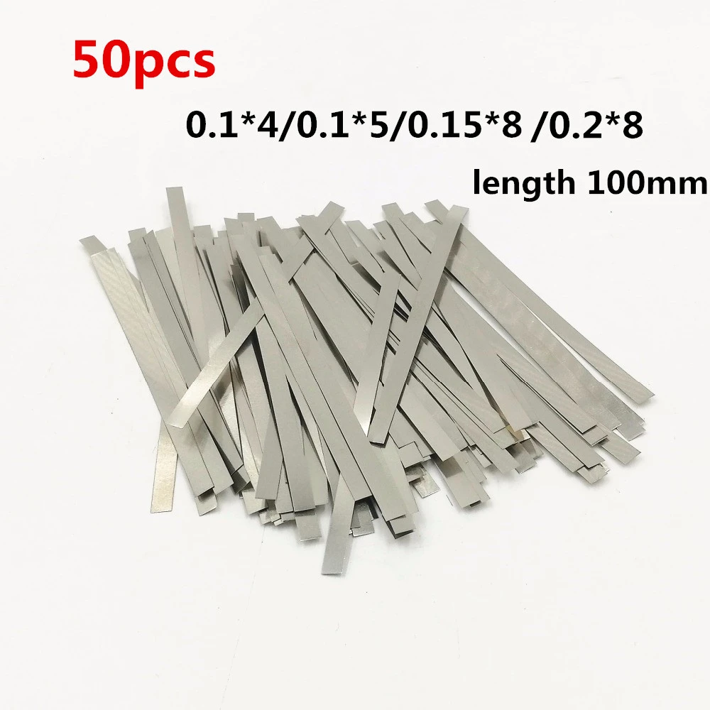 50 pcs Nickel plated Steel Strip Nickel Sheet Tape 0.1*4*10mm
