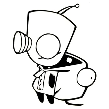 

11.6*14.2CM Invader Zim Gir Dog Vinyl Decal Car Styling Funny Window Decoration Personality Car Sticker C6-1838