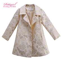 Pettigirl Boutique Impression Floral Peignée Manteau pour Filles Vintage Style Enfants Survêtement Turn-Down Col Filles Vestes OC81024-123Z