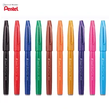 Pentel – stylo brosse tactile coloré, 6/12 couleurs, marqueurs artistiques, pointe souple, Base d'eau