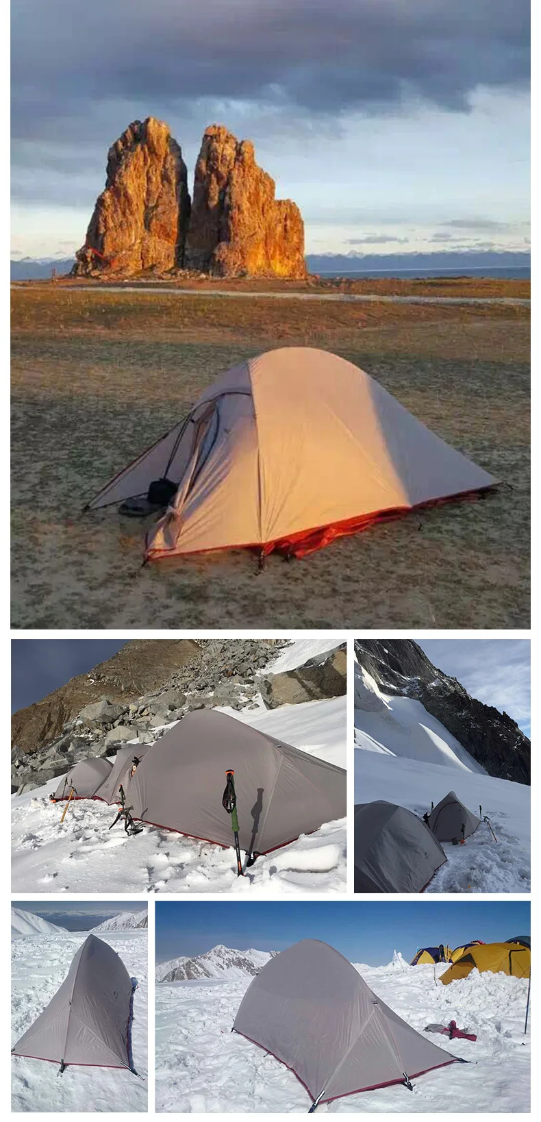 Barraca ao ar Tecido de Silicone Barraca de Acampamento Barraca da Família Pólo de Alumínio Naturehike Livre Pessoa t - 20d Dupla Camada Ultraleve 3 210 16 High Quality Esporte e Lazer