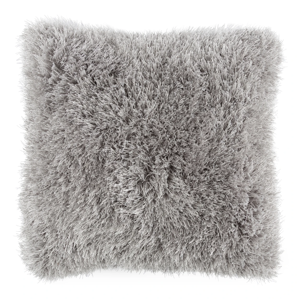 Lavish Home Shag Huge Accent Throw Oversized Pillow 23x23 - Grey (2)