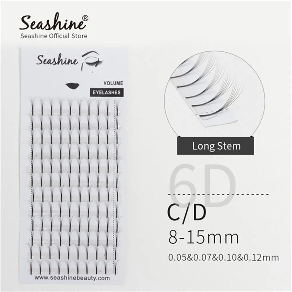 Ресницы Seashine с длинным стержнем для наращивания накладные искусственные