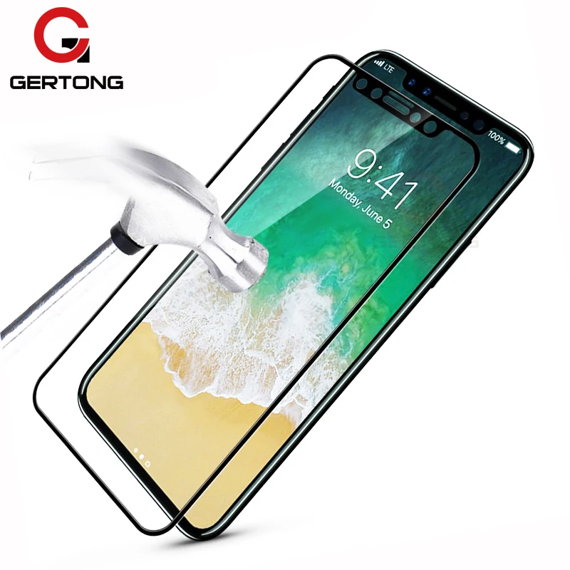 GerTong для iPhone X 8 7 6 6S Plus XR XS Max закаленное стекло с полным покрытием Защита экрана 5 5S
