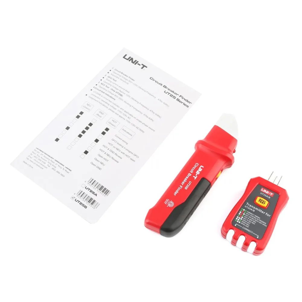 

UNI-T UT25B Automatic Circuit Breaker Finder Fuse Socket Tester Electrician Diagnostic-tool with LED Indicator NCV Tester