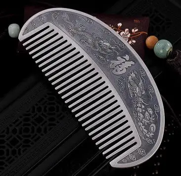 

JOOCHEER Sterling S999 999 silver dragon and the phoenix hair comb haircomb 51*110MM