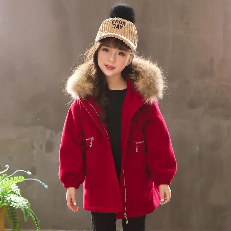 

Girls Woolen Coat 2018 Winter New Style Kid Jacket Children Outfit Toddler Thickened Coat Baby Girl Jacket Outwear Hoodies,#3641