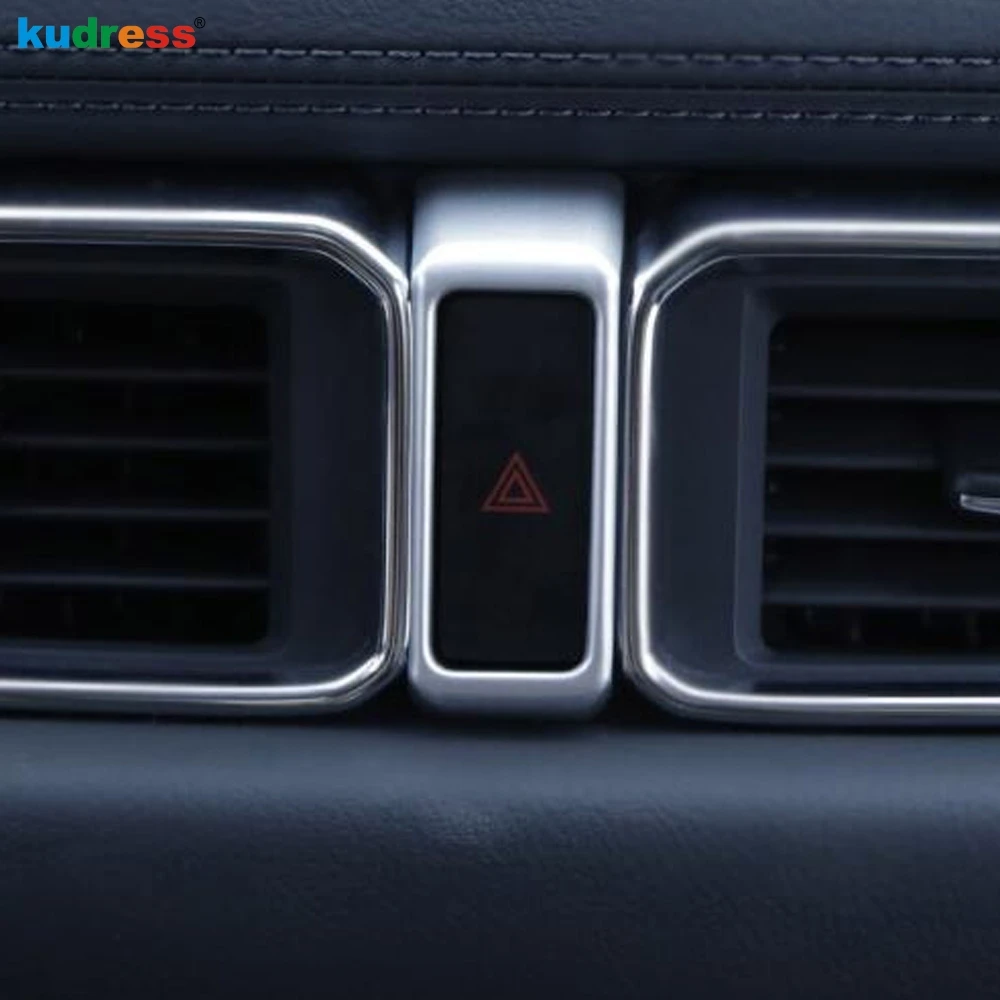 

For Mazda CX5 CX-5 2017 2018 ABS Car Dashboard Dash Warning Light Alert Push Button Door Lock Switch Trim Ring Cover Accessories