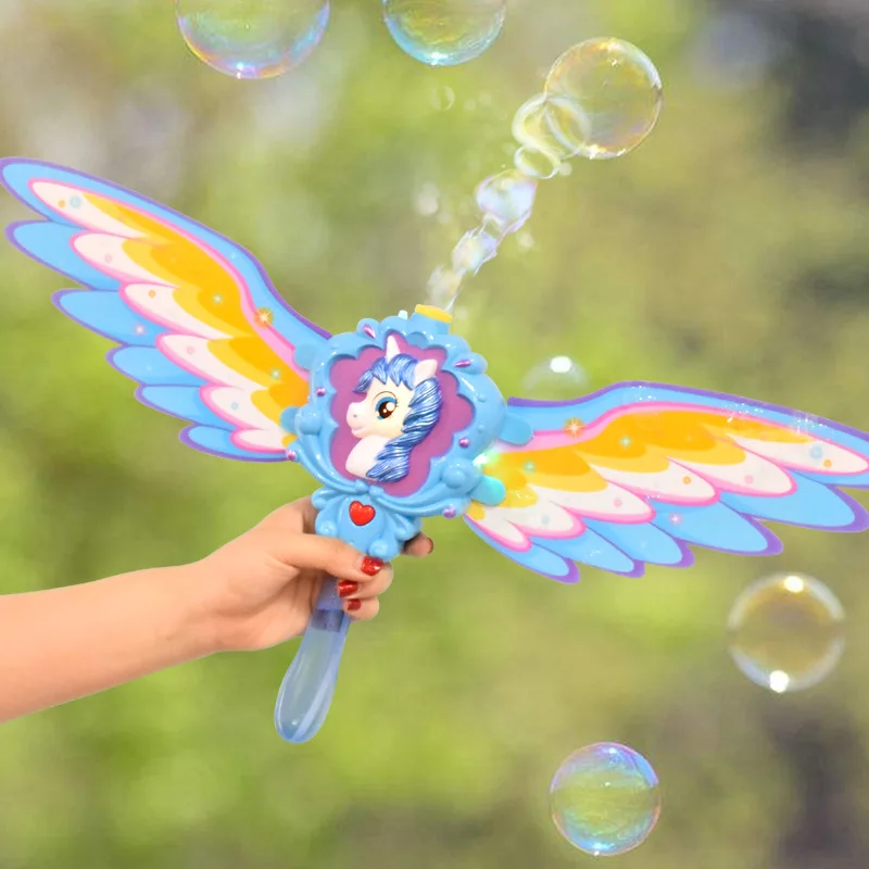Outdoor acousto optic blow Bubbles Gun Soap Bubbles Toys summer cartoon