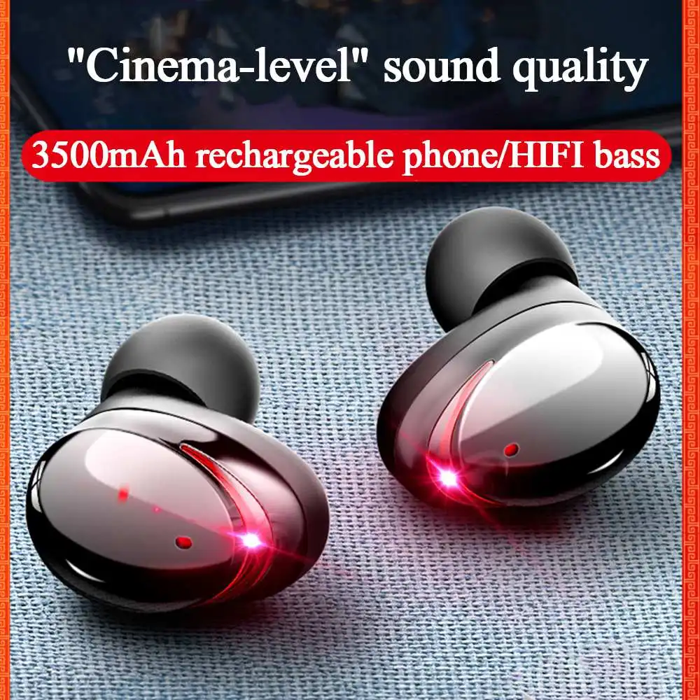 LEORY Wireless bluetooth 5.0 3000mAh Earphone Smart Touch HiFi Noise Cancelling Bilateral Call IPX6 Waterproof
