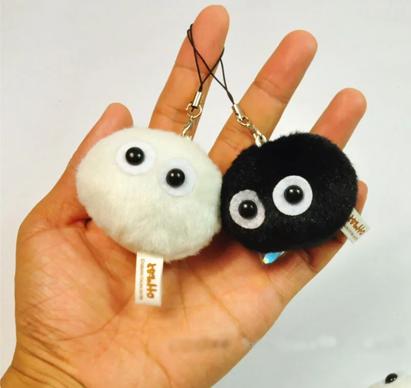 1 шт. выбор цвета Kawaii Mini 6 см белый Тоторо + черный пылесборник плюшевая мягкая