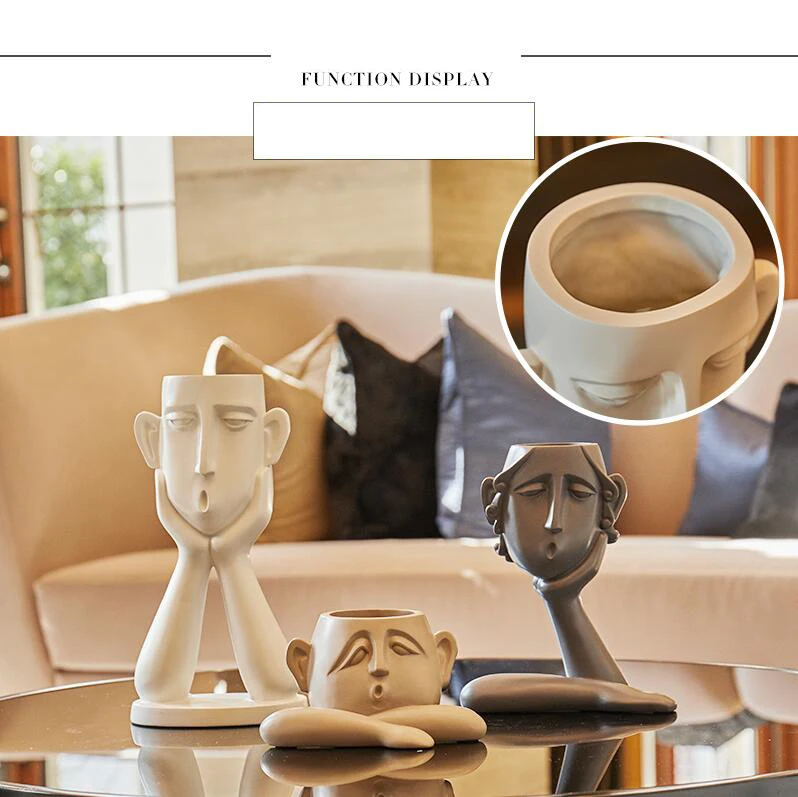 Креативный домашний декор в виде вазы персонализированный резиновый портрет Украшение Современный минималистичный Статуэтка Гостиная ТВ кабинет статуя