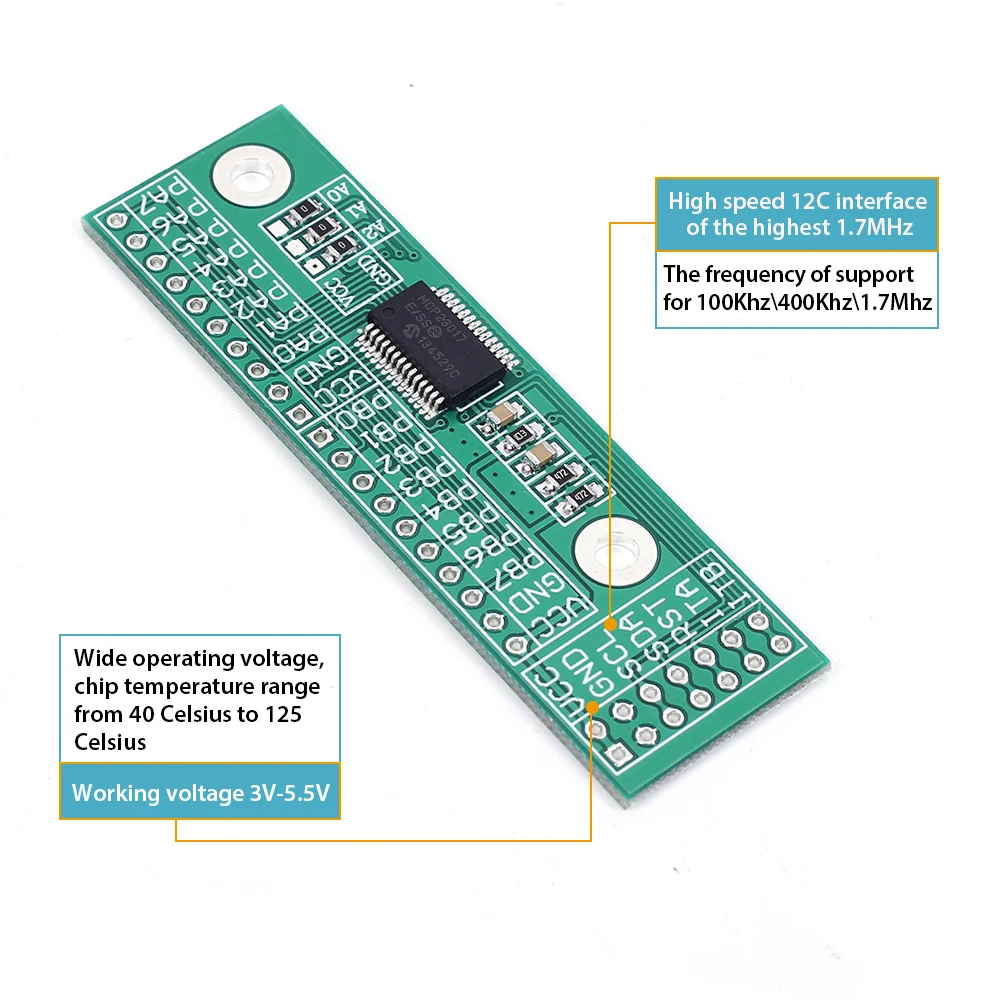 MCP23017 I2C интерфейс 16 бит ввода/вывода расширение модуль расширения штыревая