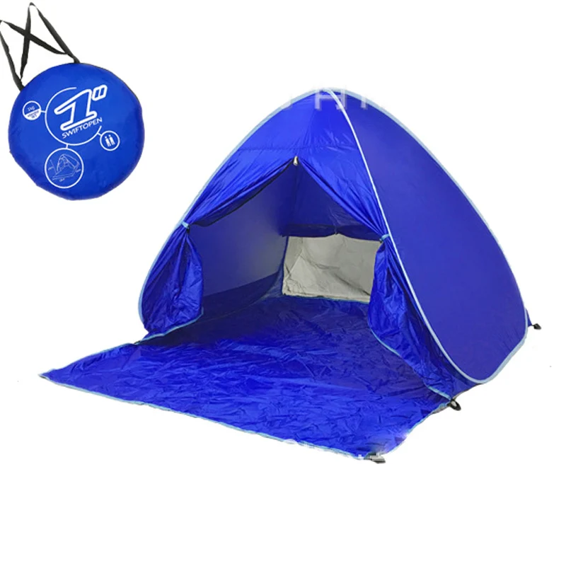 Складная Пляжная палатка автоматические всплывающие палатки солнечные укрытия анти-УФ солнцезащитный тент наружный кемпинговый тент 2-3 человека семейный тент - Цвет: royal blue