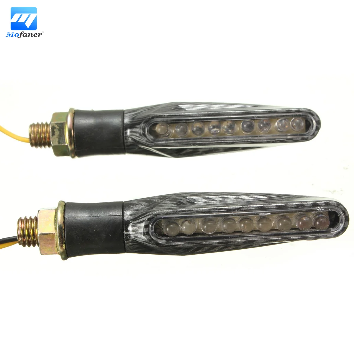

Universal Motorcycle Flexible 9 LED Carbon Turn Signal Light MOXI Modified Flasher Winker 12V Indicator Blinker Light