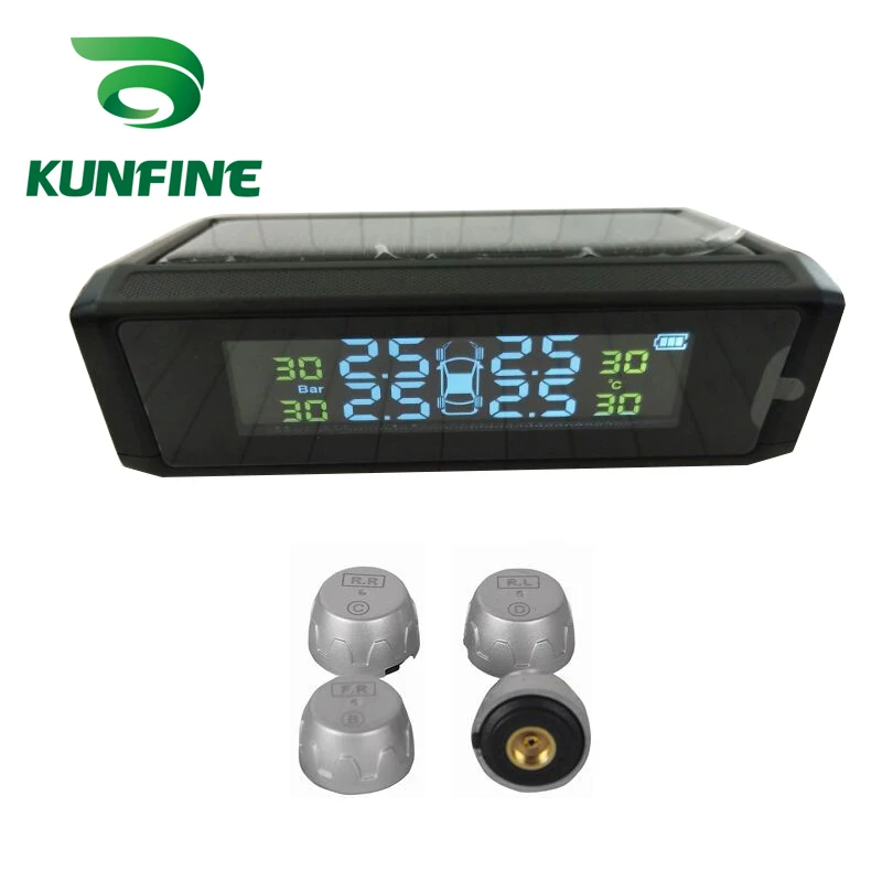 Smart Car font b TPMS b font Solar Energy Tire Pressure Monitoring System with External Sensor