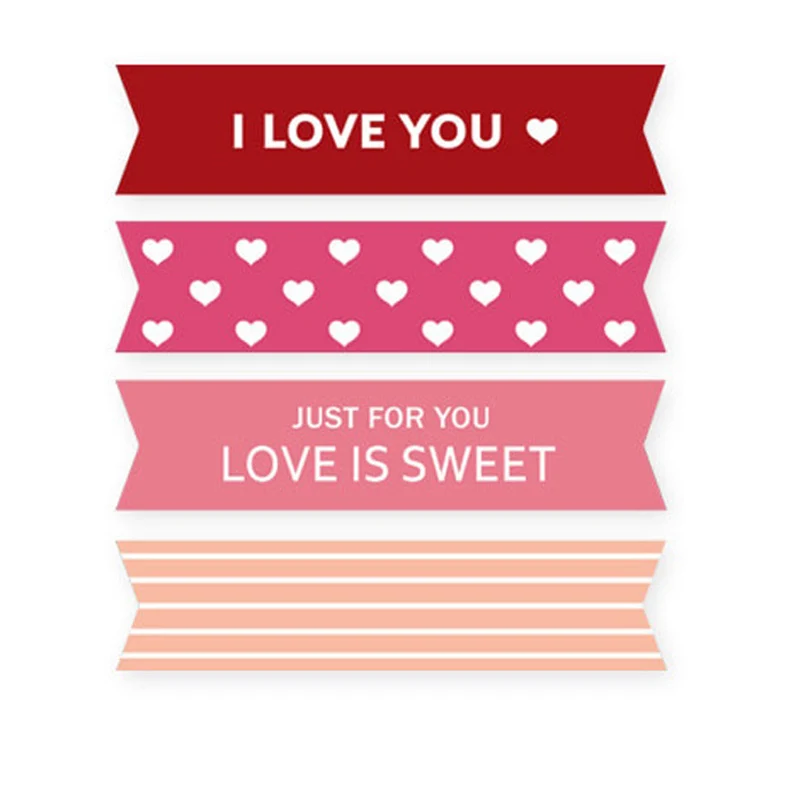 504pcs I Love You Paper Sticker Heart Stripe Seal Is Sweet Gift Box Stickers Label Birthday Party Decoration | Дом и сад