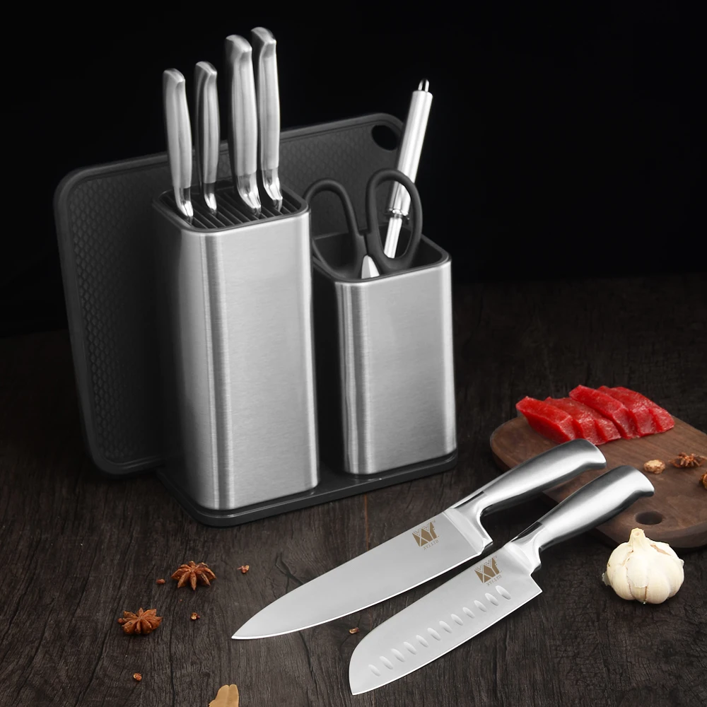 Xyj Kitchen cook Knife Holder Storage Stainless Steel Knife Block Stand